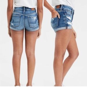 American Eagle Hi-rise shortie shorts